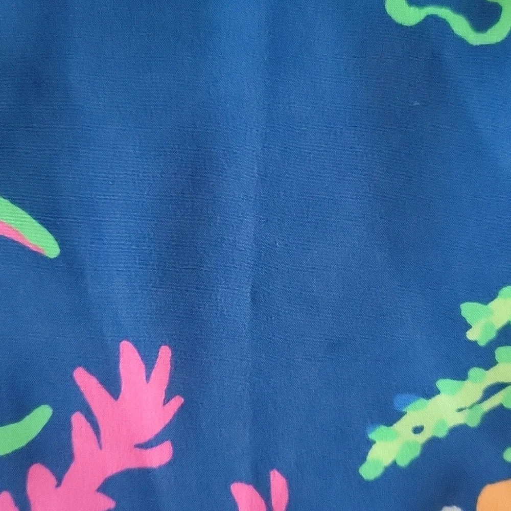 Lilly Pulitzer Sanilla Silk Off The Shoulder "Indigo All A Glow" Print Size S - Picture 6 of 13